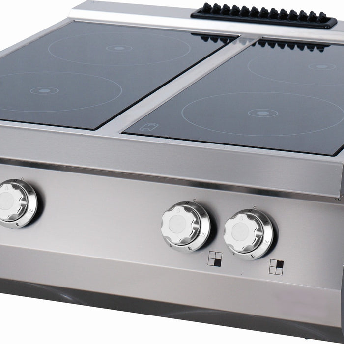 Premium cuisinière à infrarouge - 4 brûleurs - unité double - profondeur 90 cm - électrique