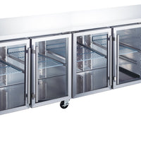 Réfrigérateur de comptoir - 223 cm - 4 portes vitrées