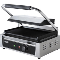 GRILL PANINI 1 PLAQUE RAINUREE DESSUS/DESSOUS EN