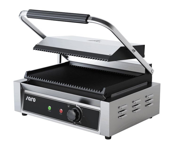 GRILL PANINI 1 PLAQUE RAINUREE DESSUS/DESSOUS EN