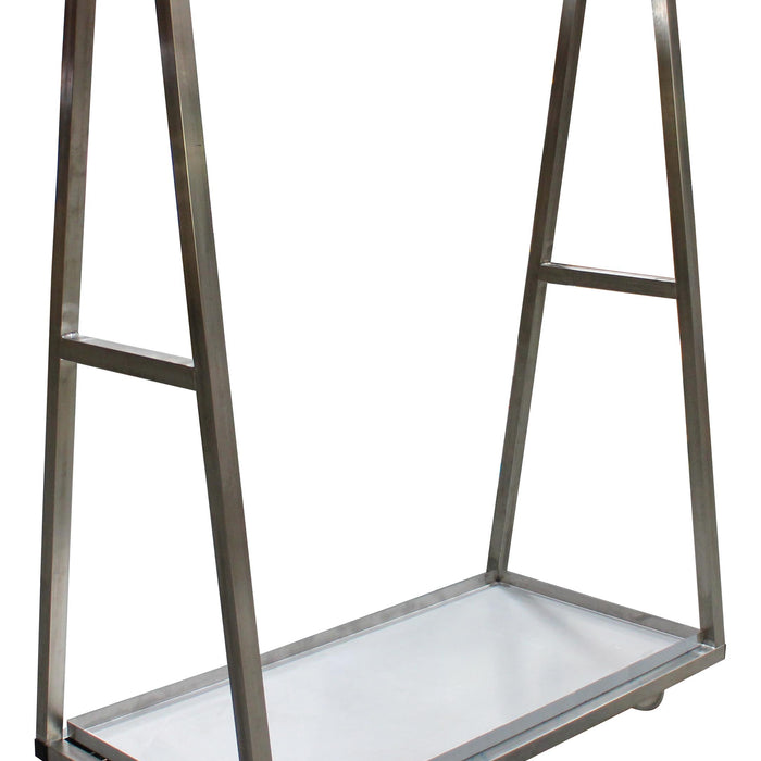 CHARIOT A CARCASSES INOX 304, 1 NIVEAU DE BARRE