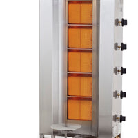 GYROS GRILL DE GAZ MOTEUR AU-DESSUS 5 ZONES DE CHAUFFAGE