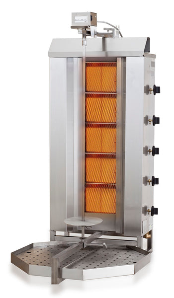 GYROS GRILL DE GAZ MOTEUR AU-DESSUS 5 ZONES DE CHAUFFAGE