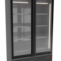 RÉFRIGÉRATEUR 2 PORTES EN VERRE NOIR 1200L