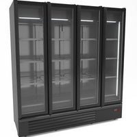 RÉFRIGÉRATEUR 4 PORTES EN VERRE NOIR 1850L