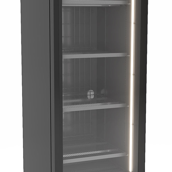 CONGÉLATEUR 1 PORTE EN VERRE NOIR 500L