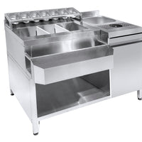 COCKTAILS BAR STATION   INCL. ÉVIER, LAVE-VERRES, BACS GN, SPEEDRAIL PORTE-BOUTEILLES