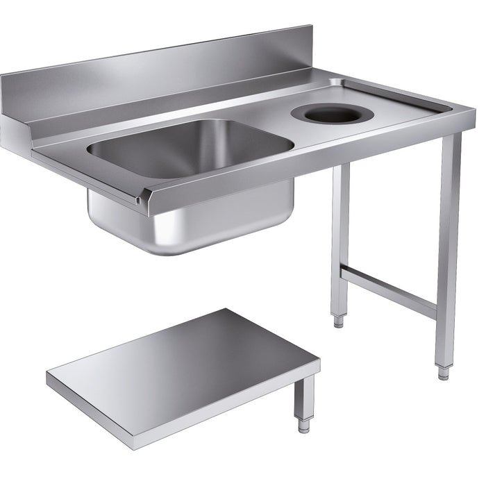 TABLE D'APPROVISIONEMENT ÉTAGÈRE AVEC TROU DÉCHETS 1200 À DROITE POUR 7280.0045-0046