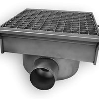 DRAIN INOX 300X265 AVEC 1 SORTIE POUR GOUTTIÈRE À FENTE