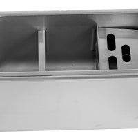 CUILLÈRE À GLACE ÉVIER 330X120X150  AVEC TROU D'ÉVACUATION, RACCORDEMENT À L'EAU ET TUYAU D'ÉVACUATION