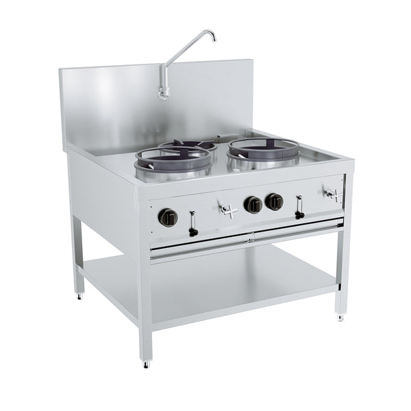 TABLE WOK À GAZ 2X17KW + 1X9KW