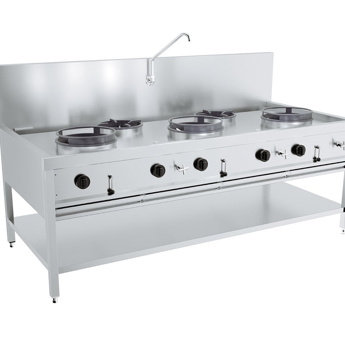 TABLE WOK À GAZ 3X17KW + 2X9KW