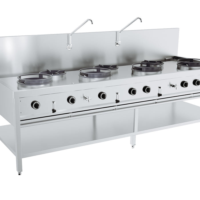 TABLE WOK À GAZ 4X17kW + 3X9kW