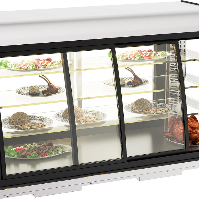 DROP-IN VITRINE CHAUFFANTE 155L PORTES COULISSANTES
