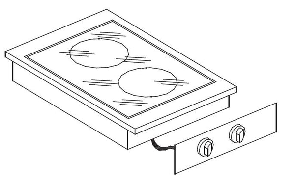 CUISINIÈRE EN CÉRAMIQUE 2 ZONES