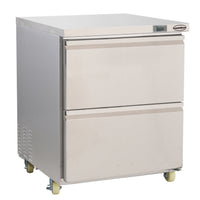 RÉFRIGÉRATEUR/CONGÉLATEUR EN ACIER INOX COMMUTABLE 2 TIROIR