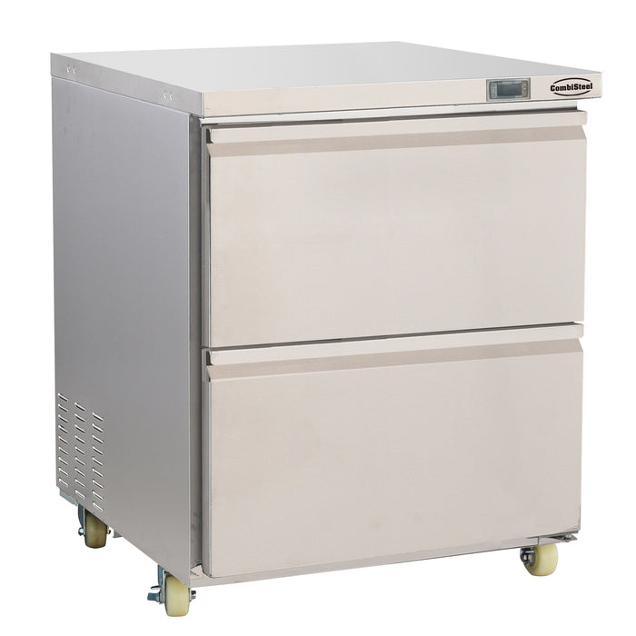 RÉFRIGÉRATEUR/CONGÉLATEUR EN ACIER INOX COMMUTABLE 2 TIROIR