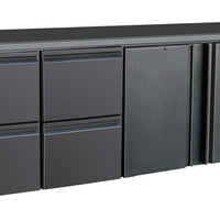 ARRIÈRE BAR RÉFRIGÉRÉE NOIR 2 PORTES ET 2 TIROIRS  *TRANSPORT SUR DEMANDE*