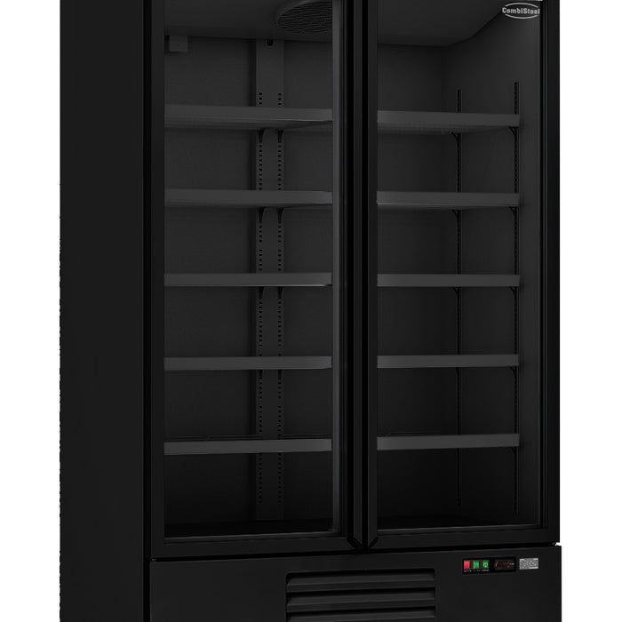 RÉFRIGÉRATEUR 2 PORTES EN VERRE NOIR JDE-1000R BL