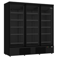 RÉFRIGÉRATEUR 3 PORTES EN VERRE NOIR JDE-1530R BL