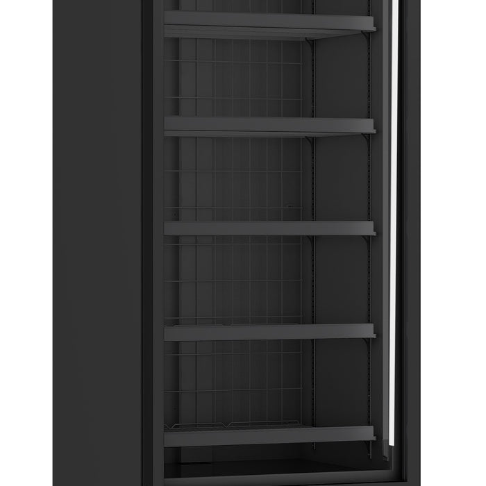 CONGÉLATEUR 1 PORTE EN VERRE NOIR JDE-600F BL