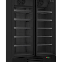 CONGÉLATEUR 2 PORTES EN VERRE NOIR JDE-1000F BL