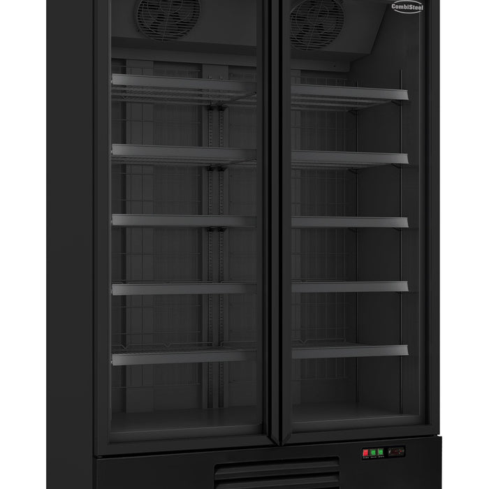 CONGÉLATEUR 2 PORTES EN VERRE NOIR JDE-1000F BL