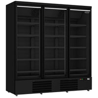 CONGÉLATEUR 3 PORTES EN VERRE NOIR JDE-1530F BL