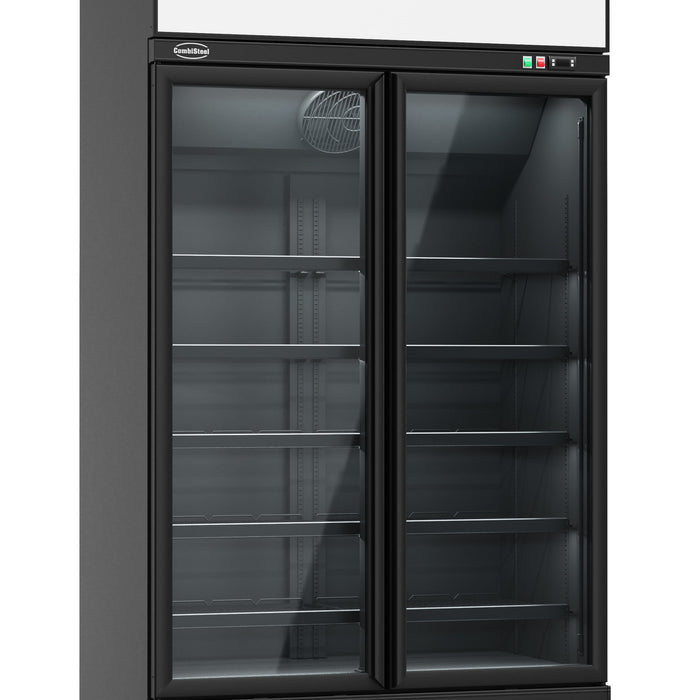 CONGÉLATEUR 2 PORTES EN VERRE NOIR INS-1000F BL
