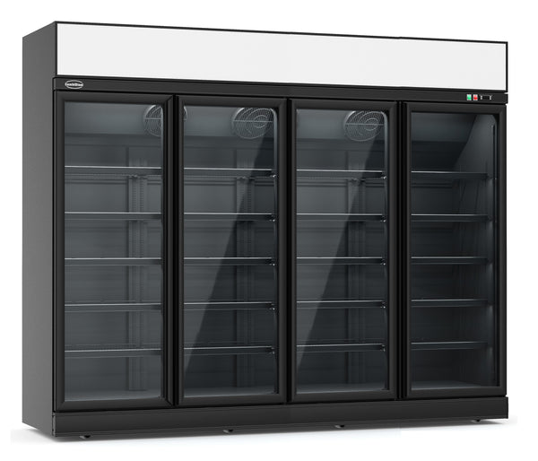 CONGÉLATEUR 4 PORTES EN VERRE NOIR INS-2060F BL*TRANSPORT SUR DEMANDE*