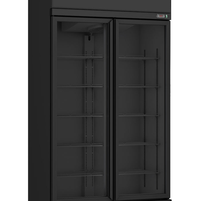 RÉFRIGÉRATEUR 2 PORTES EN VERRE NOIR IRM-770 BL