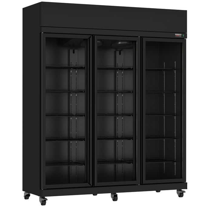 RÉFRIGÉRATEUR 3 PORTES EN VERRE IRM-1180R BL