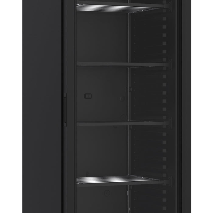 CONGÉLATEUR 1 PORTE EN VERRE NOIR 382L