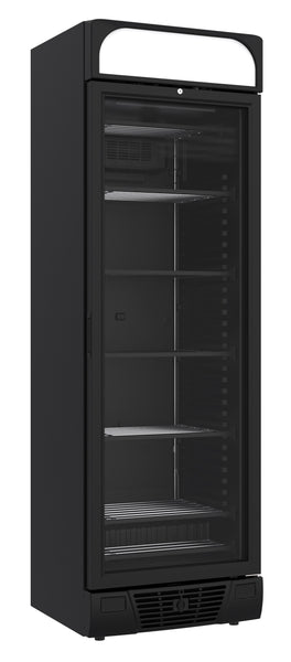 CONGÉLATEUR 1 PORTE EN VERRE NOIR 382L