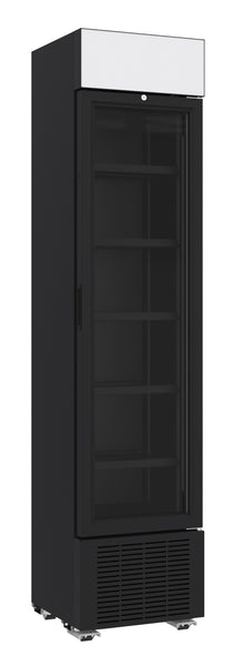 RÉFRIGÉRATEUR 1 PORTE EN VERRE NOIR 232L *TRANSPORT SUR DEMANDE*