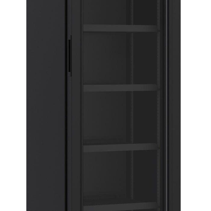 RÉFRIGÉRATEUR 1 PORTE EN VERRE NOIR 221L