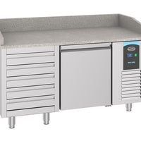 TABLE PRÉP POUR PIZZA 1 PORTE 5 TIROIRS