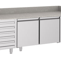 TABLE PRÉP POUR PIZZA 2 PORTES ET 5 TIROIRS