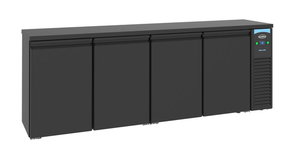 ARRIÈRE BAR RÉFRIGÉRÉE NOIR 4 PORTES  *TRANSPORT DUR DEMANDE*