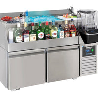 TABLE RÉFRIGÉRÉE 2 PORTES AVEC BAR À COCKTAILS