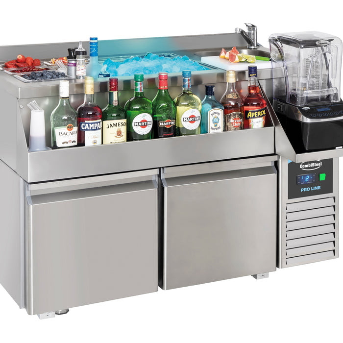 TABLE RÉFRIGÉRÉE 2 PORTES AVEC BAR À COCKTAILS