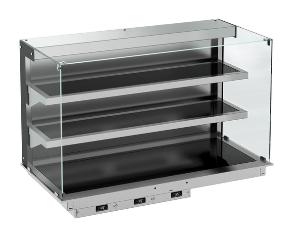 DROP-IN VITRINE CUBIQUE CHAUFFANTE AVEC PLAQUE VITRO CERAMIQUE MODELE MURAL - NOIR 5/1