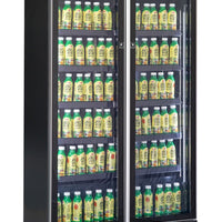 RÉFRIGÉRATEUR 2 PORTES EN VERRE NOIR