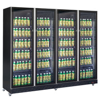 RÉFRIGÉRATEUR 4 PORTES EN VERRE NOIR  *TRANSPORT SUR DEMANDE*