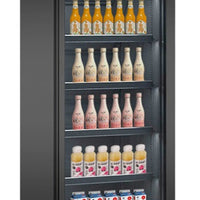 RÉFRIGÉRATEUR 1 PORTE EN VERRE NOIR CEB-500R BL