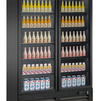 CONGÉLATEUR 2 PORTES EN VERRE NOIR CEB-1200F BL