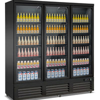 CONGÉLATEUR 3 PORTES EN VERRE NOIR CEB-1600F BL