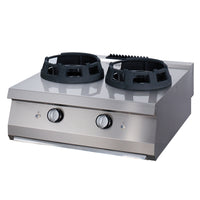Premium cuiseur wok - 2 x 28,5 cm anneaux de cuisson - unité double - profondeur 90 cm - gaz