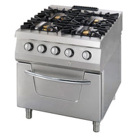 Premium cuisinière - 4 brûleurs - unité double - profondeur 90 cm - gaz incl four électrique