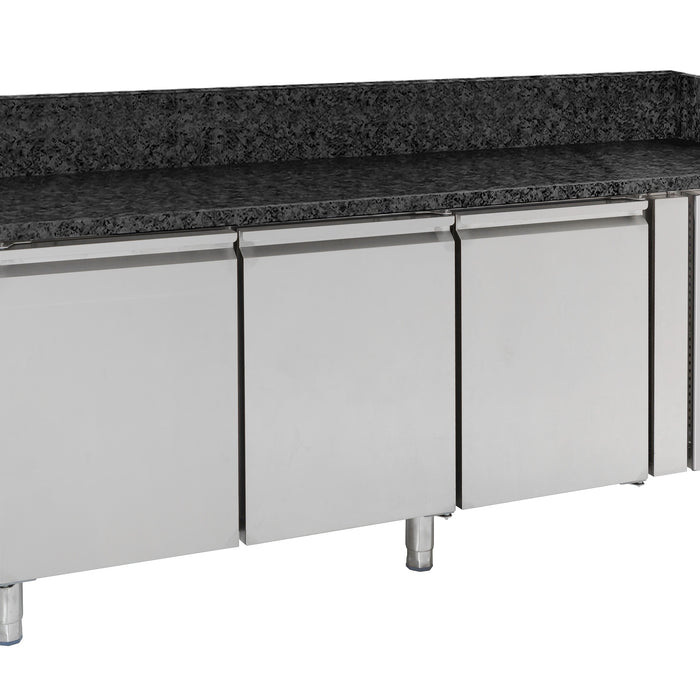 TABLE PRÉP POUR PIZZA 3 PORTES GRANIT NOIR